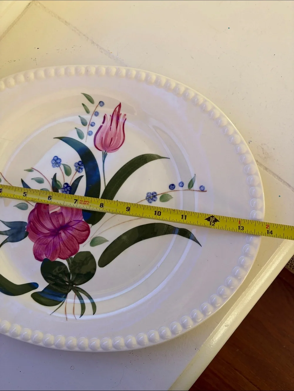 Vintage Blue Ridge Southern Pottery Platter in the Bluebell Bouquet Pattern